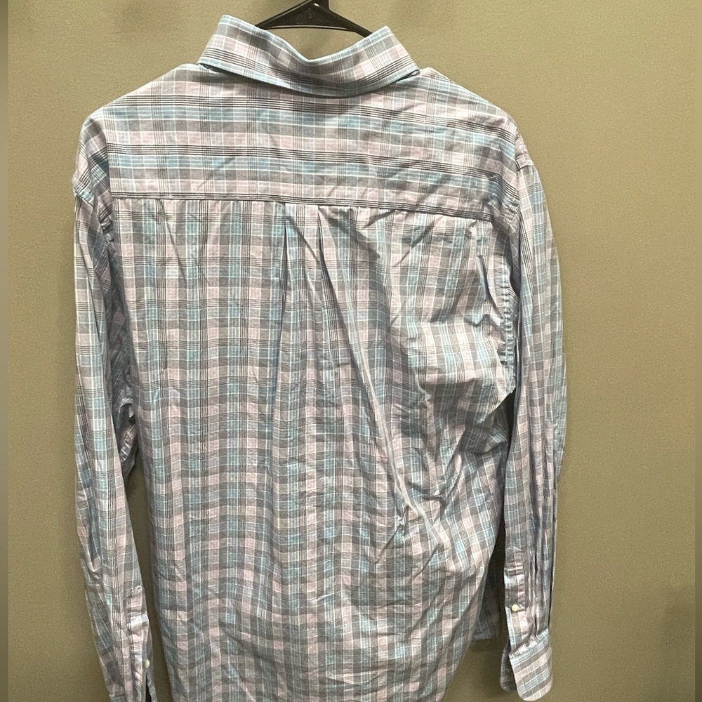 Peter Millar Blue, lavender and White Plaid Casual Shirt - Picture 5 of 5